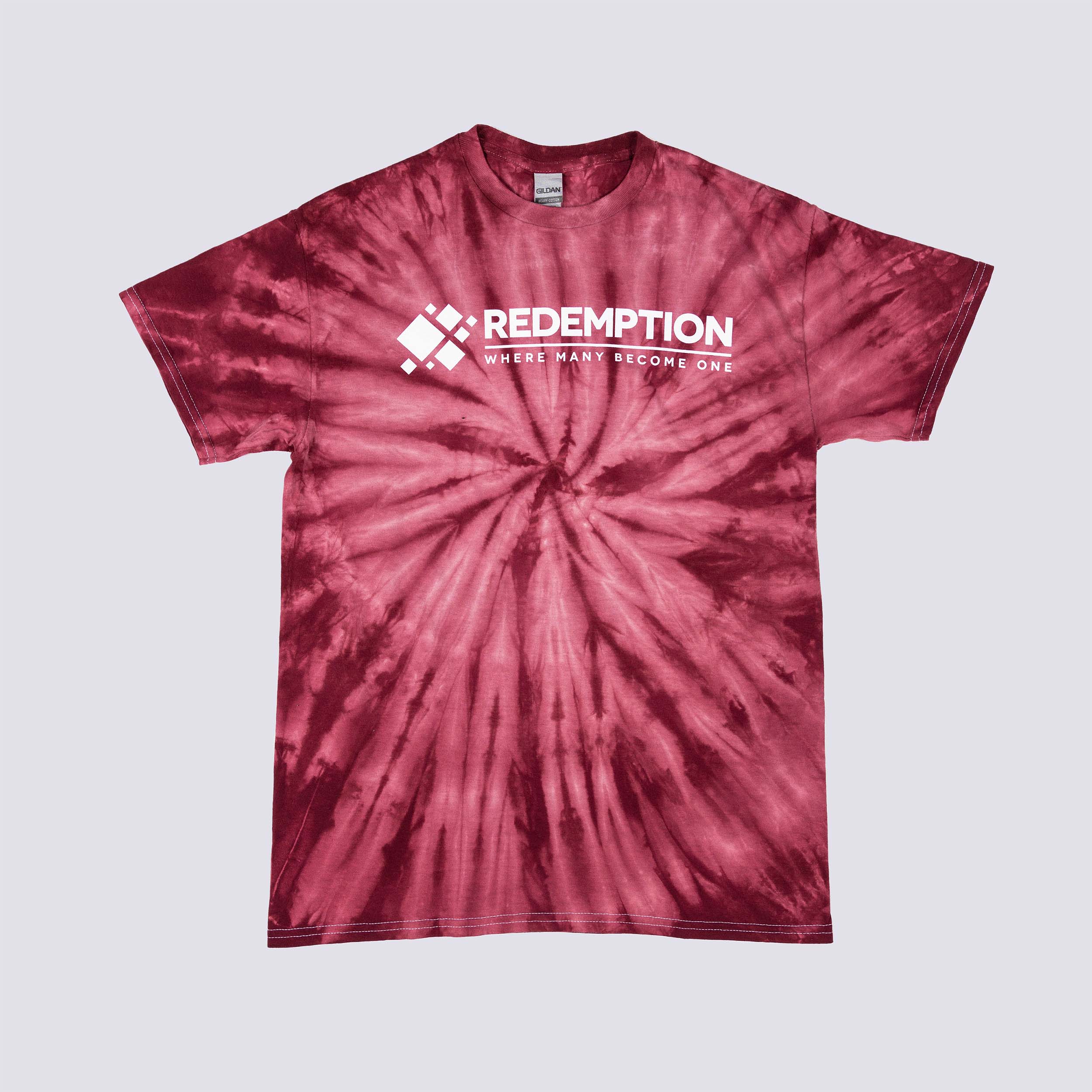Where Many One Maroon TieDye Tee Redemption